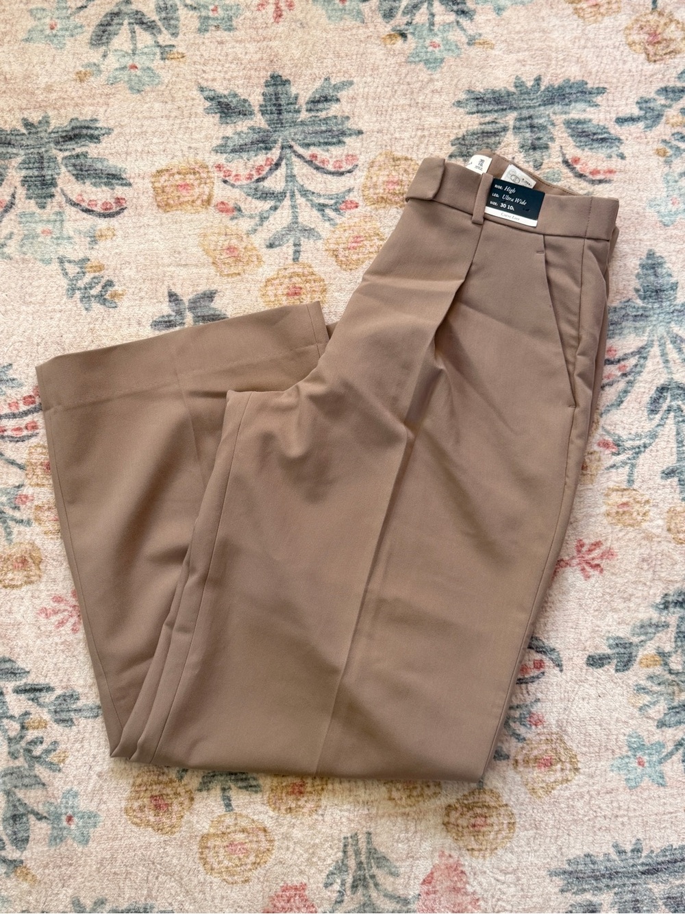 Abercrombie & Fitch Women's Tan Straight-Leg Trousers Curve Love